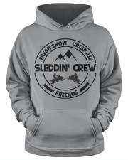 Snowmobile Sled Fresh Snow Crisp Air Friends Sleddin Crew Hooded Sweatshirt apparel-hooded-sweatshirt-lifestyle-front-34