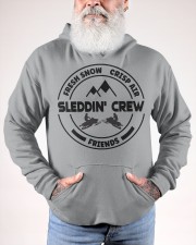 Snowmobile Sled Fresh Snow Crisp Air Friends Sleddin Crew Hooded Sweatshirt custom-hoodie-sweatshirt-lifestyle-front-291
