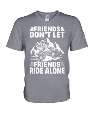 ATV Four Wheeler Friends Don't Let Friends Ride Alone V-Neck T-Shirt tile