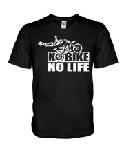 Dirt Bike Motocross No Bike No Life V-Neck T-Shirt tile