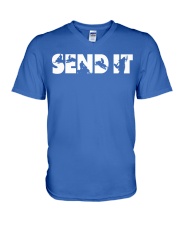 Snowmobile Sled Send It V-Neck T-Shirt tile