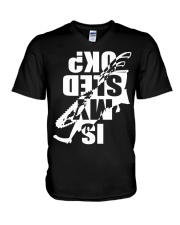 Snowmobile Is My Sled Ok V-Neck T-Shirt tile