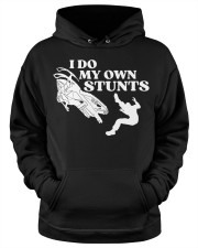 Snowmobile Sled I Do My Own Stunts Hooded Sweatshirt apparel-hooded-sweatshirt-lifestyle-front-34