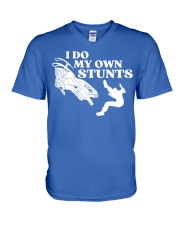 Snowmobile Sled I Do My Own Stunts V-Neck T-Shirt tile