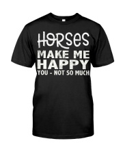 horses make me happy christmas t shirt cool horses Classic T-Shirt front
