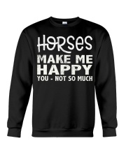 horses make me happy christmas t shirt cool horses Crewneck Sweatshirt thumbnail