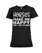 horses make me happy christmas t shirt cool horses Premium Fit Ladies Tee thumbnail