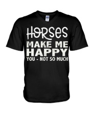 horses make me happy christmas t shirt cool horses V-Neck T-Shirt thumbnail