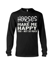horses make me happy christmas t shirt cool horses Long Sleeve Tee thumbnail