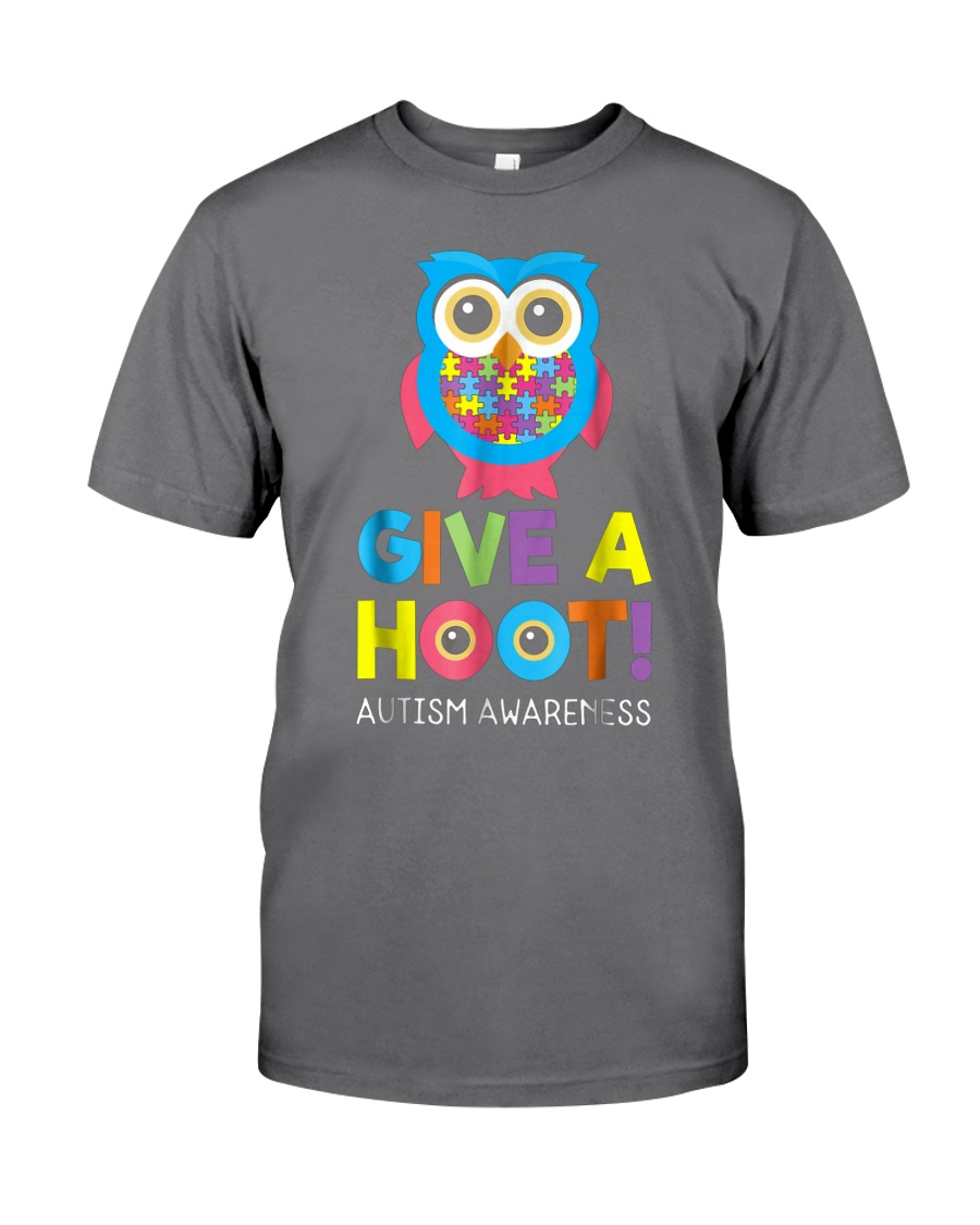 give a hoot autism awareness month t shirt pd6 Premium Fit Mens Tee