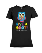 give a hoot autism awareness month t shirt pd6 Premium Fit Ladies Tee thumbnail