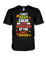 i cant keep calm its christmas at the post office V-Neck T-Shirt thumbnail
