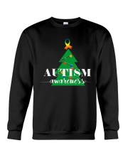 autism awareness shirt autism puzzle christmas tre Crewneck Sweatshirt thumbnail