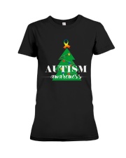 autism awareness shirt autism puzzle christmas tre Premium Fit Ladies Tee thumbnail