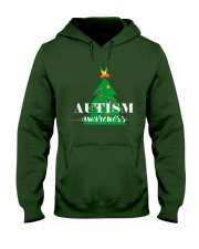 autism awareness shirt autism puzzle christmas tre Hooded Sweatshirt front