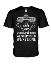 funny millwright t shirt we dont stop pg4 V-Neck T-Shirt thumbnail