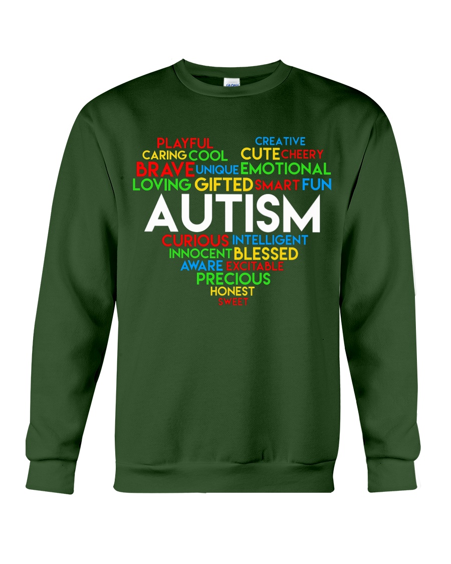 word cloud support autism awareness t shirt z47 Crewneck Sweatshirt