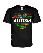 word cloud support autism awareness t shirt z47 V-Neck T-Shirt thumbnail