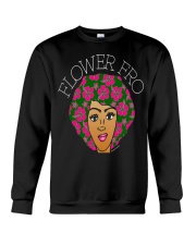 flower fro natural hair afro shirt hz2 Black Crewneck Sweatshirt thumbnail