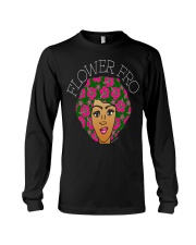 flower fro natural hair afro shirt hz2 Black Long Sleeve Tee thumbnail