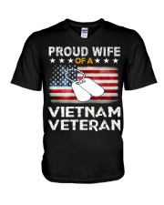 womens proud wife of a vietnam veteran t shirt 1bg V-Neck T-Shirt thumbnail