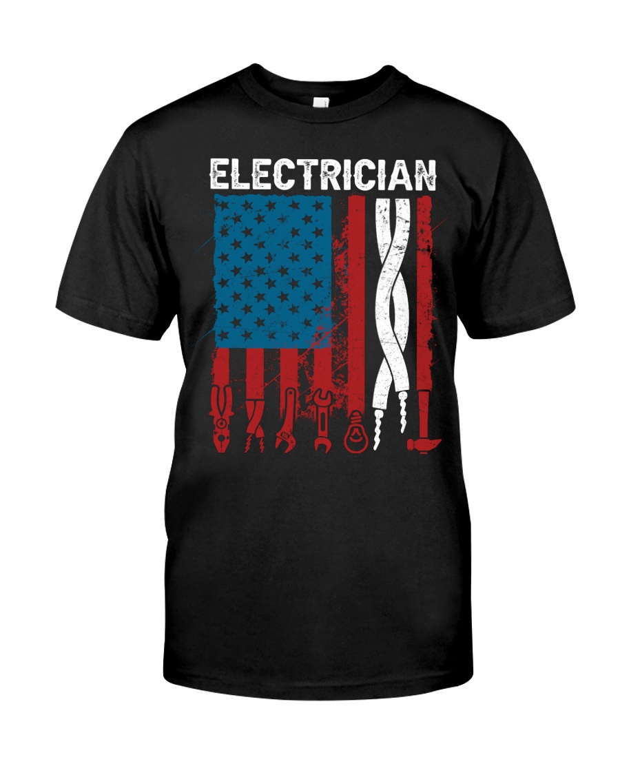 Patriotic Electrician American USAFlag Fathers Day Classic T-Shirt