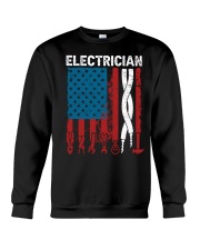 Patriotic Electrician American USAFlag Fathers Day Crewneck Sweatshirt tile