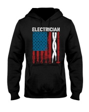 Patriotic Electrician American USAFlag Fathers Day Hooded Sweatshirt tile