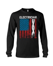 Patriotic Electrician American USAFlag Fathers Day Long Sleeve Tee tile