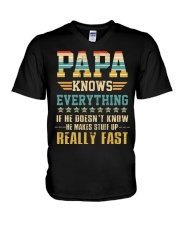 He Makes Stuff Up Really Fast FathersDay V-Neck T-Shirt thumbnail
