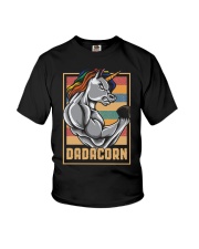 Dadacorn Unicorn Muscle Baby FathersDay Youth T-Shirt tile