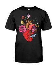 Anatomical Heart and Flowers T-Shirt For Women Men Premium Fit Mens Tee thumbnail