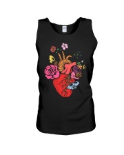 Anatomical Heart and Flowers T-Shirt For Women Men Unisex Tank thumbnail