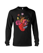 Anatomical Heart and Flowers T-Shirt For Women Men Long Sleeve Tee thumbnail