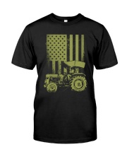 Funny Patriotic Tractor American FlagTractor Farm Premium Fit Mens Tee tile