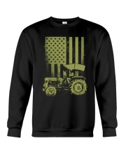Funny Patriotic Tractor American FlagTractor Farm Crewneck Sweatshirt tile