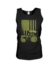Funny Patriotic Tractor American FlagTractor Farm Unisex Tank tile