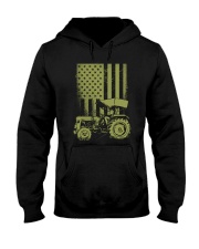 Funny Patriotic Tractor American FlagTractor Farm Hooded Sweatshirt tile