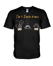 Im A Simple Woman Dog Lover Nurse With Stethoscope V-Neck T-Shirt tile