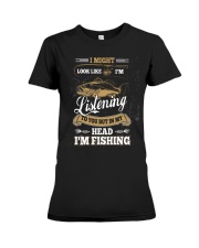In My Head I'm Fishing Funny Fathers Day Premium Fit Ladies Tee tile