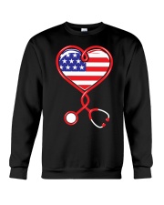 Patriotic Nurse USA Flag Shirt Nursing 4th July Crewneck Sweatshirt tile