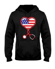 Patriotic Nurse USA Flag Shirt Nursing 4th July Hooded Sweatshirt tile