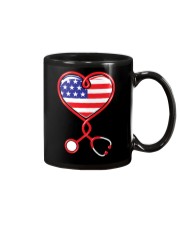 Patriotic Nurse USA Flag Shirt Nursing 4th July Mug tile
