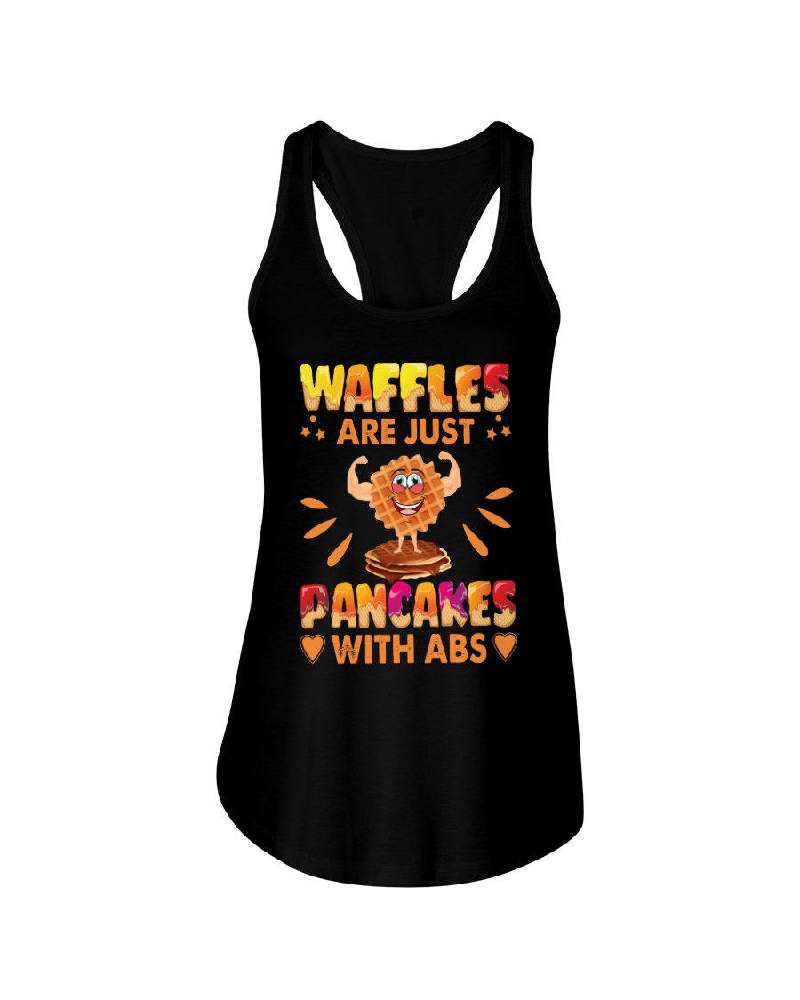 Waffles Are Just Pancakes With Abs Funny Ladies Flowy Tank