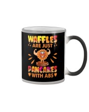 Waffles Are Just Pancakes With Abs Funny Color Changing Mug tile