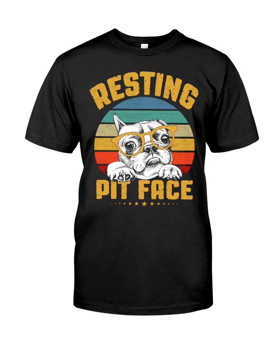 Pit Bull Lover Gift Vintage Resting Pit Face Classic T-Shirt