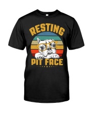 Pit Bull Lover Gift Vintage Resting Pit Face Premium Fit Mens Tee tile