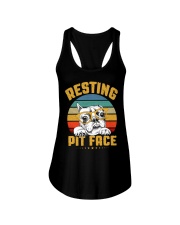 Pit Bull Lover Gift Vintage Resting Pit Face Ladies Flowy Tank tile