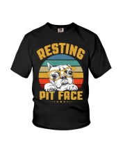 Pit Bull Lover Gift Vintage Resting Pit Face Youth T-Shirt tile