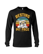 Pit Bull Lover Gift Vintage Resting Pit Face Long Sleeve Tee tile